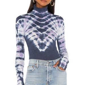 Free People Psychedelic Jersey Knit Turtleneck Sz L